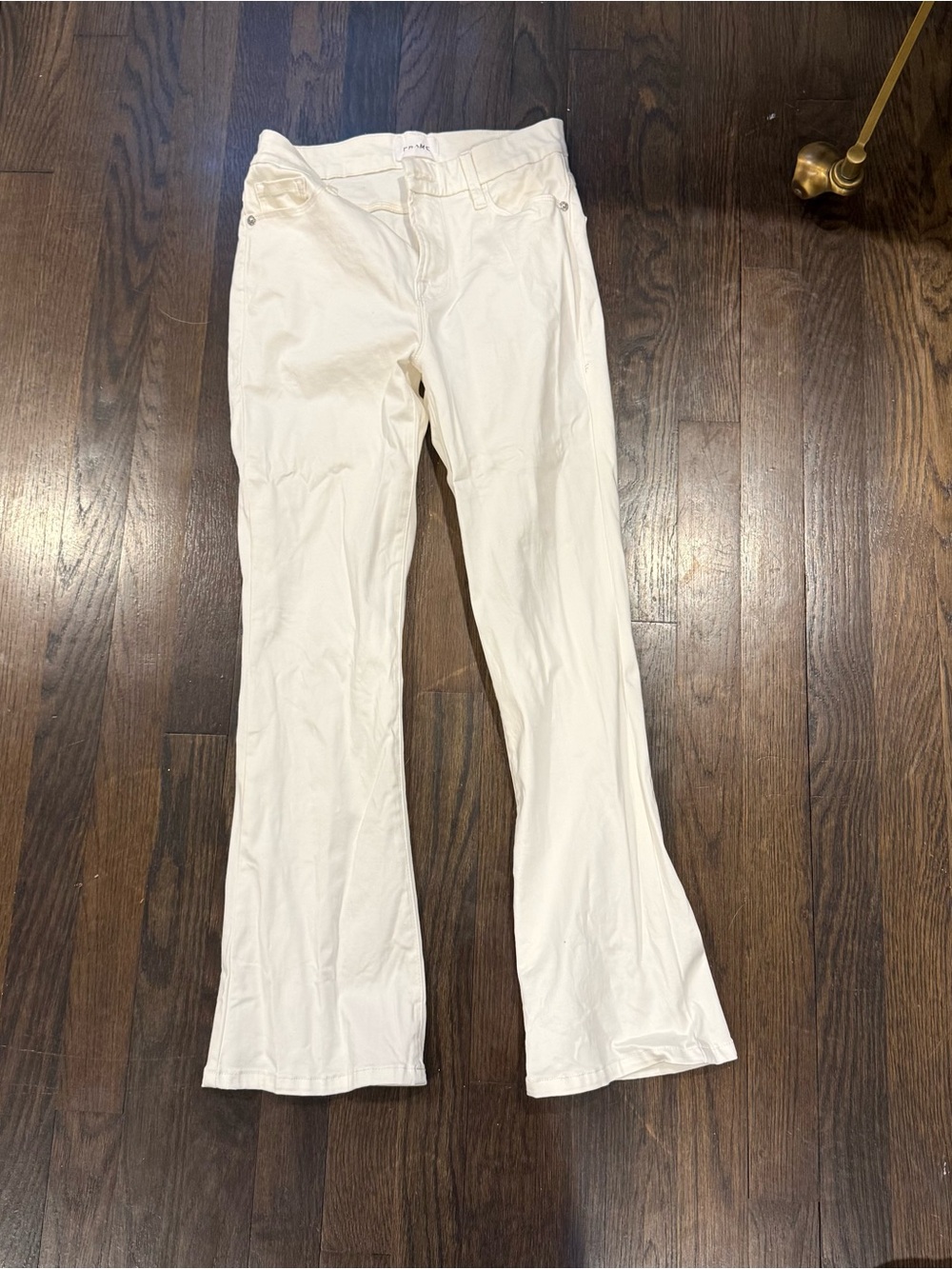 Frame Denim Off-White Stretch Bootcut Pants